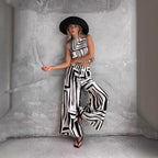 Women's Loose Vest Wide-leg Straight Pants Suit - D&A