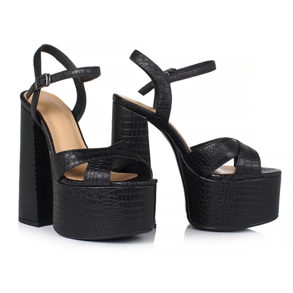 Women's Chunky Heel High Heel Platform Sandals - D&A