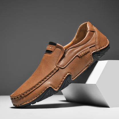 Outdoor Casual Shoes Slip-on Flat Leather Shoes - D&A