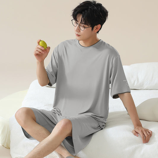 Short Sleeve Cool Wearable Ice Silk Homewear - D&A