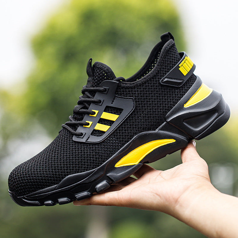 Men's Fashion Summer Breathable Work Shoes 3233 Yellow - D&A