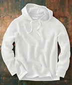Loose Fashion Hooded Sweatshirt White - D&A