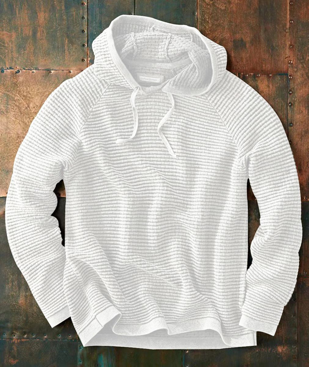 Loose Fashion Hooded Sweatshirt White - D&A