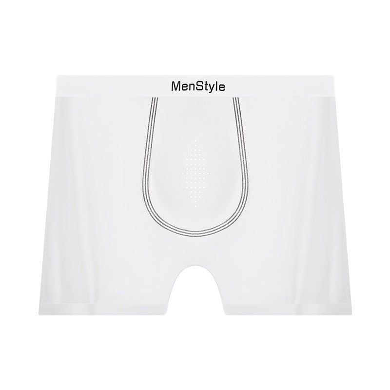 Satin Ice Silk Breathable Single-layer Bottom Crotch Seamless Boxers Moonlight White - D&A