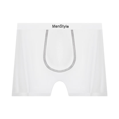 Satin Ice Silk Breathable Single-layer Bottom Crotch Seamless Boxers Moonlight White - D&A