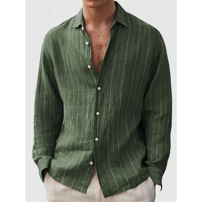Long Sleeve Men's Shirt Striped Print PW231231101 - D&A