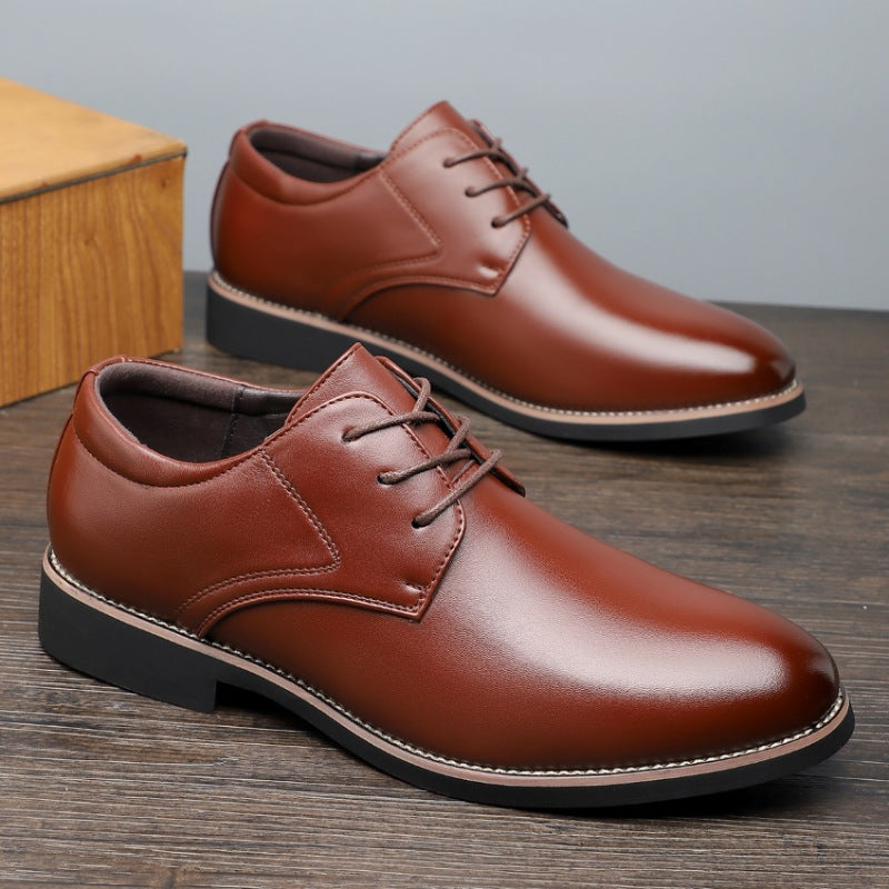 Plus Size Business Formal Wear Black Leather Shoes For Men - D&A