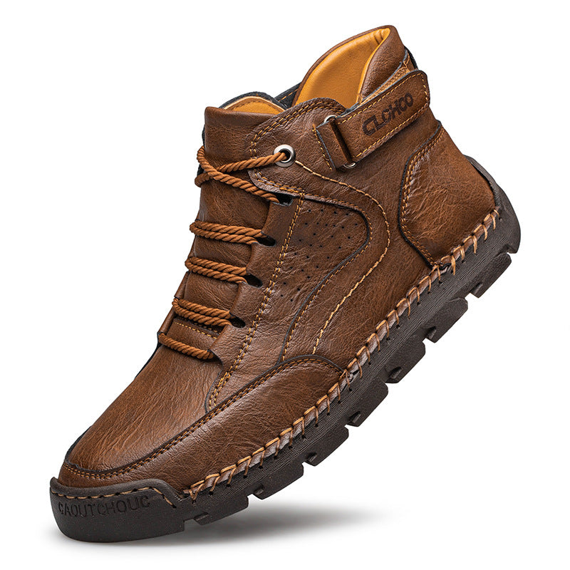 Martin Boots Stitching Men's Casual Shoes Dark Brown - D&A