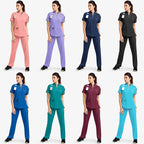 Stand Collar Zipper Hand Washing Suit Nurses' Uniform Work Clothes Suit - D&A