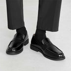 Men's Classic Slip-on Black Derby Couple Leather Shoes Male Size 14532 - D&A