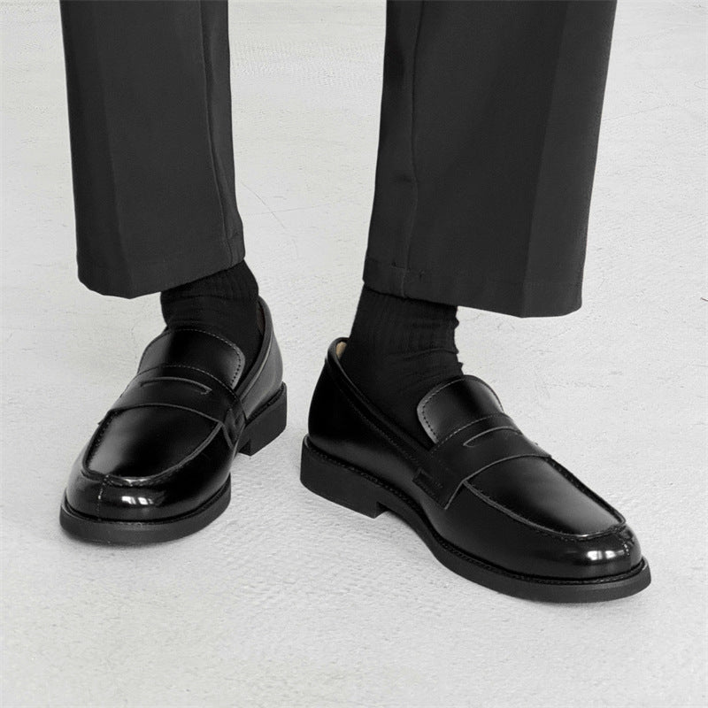 Men's Classic Slip-on Black Derby Couple Leather Shoes Male Size 14532 - D&A