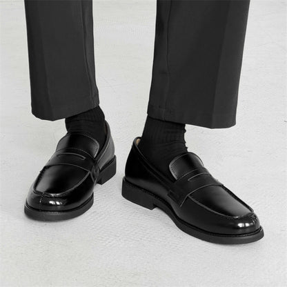 Men's Classic Slip-on Black Derby Couple Leather Shoes Male Size 14532 - D&A