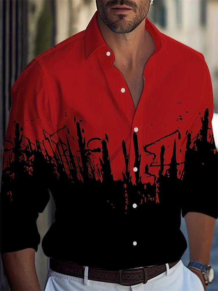 Hawaiian Style Men's Long Sleeve Shirt OUCH70001UQ - D&A