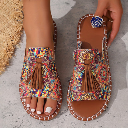 Women's Tassel Decorated Flat Sandals Thecolorofrouge - D&A