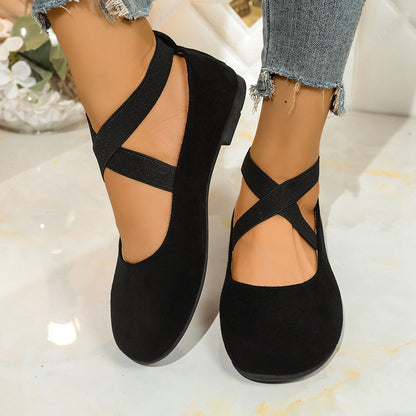 Plus Size Round Toe Flat Bottom Sports And Leisure Women's Shoes - D&A