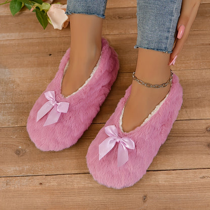 Women's Indoor Comfortable Breathable Warm Closed-toe Slippers Soft Rose Red - D&A