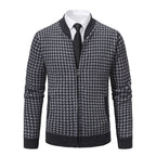 Men's Sweater Coat Cardigan Long Sleeve Knitted Thickened Warm Dark Gray - D&A