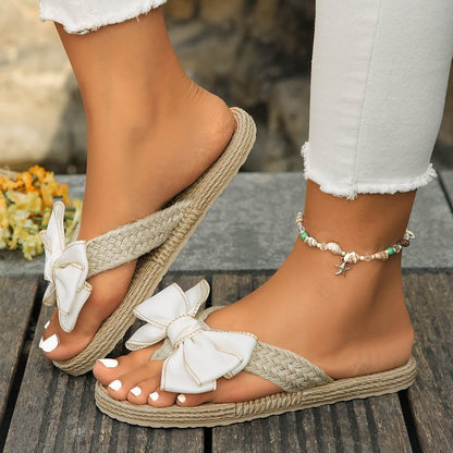 Women's Summer Imitation Straw Woven Hemp Rope Pattern Non-slip Slippers - D&A