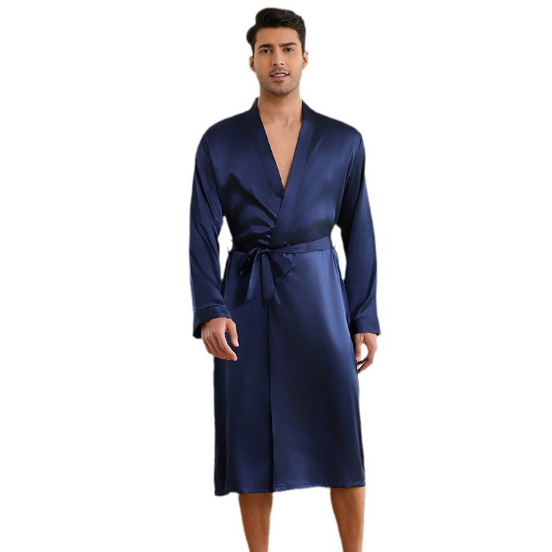 Men's Robes Shorts Suit Solid Color Homewear - D&A