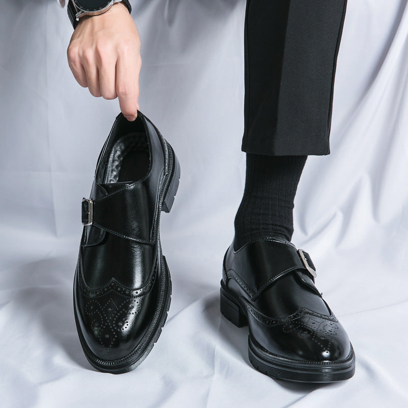 Casual British Pointed Toe Business Formal Wear Working Height-increasing Shoes - D&A