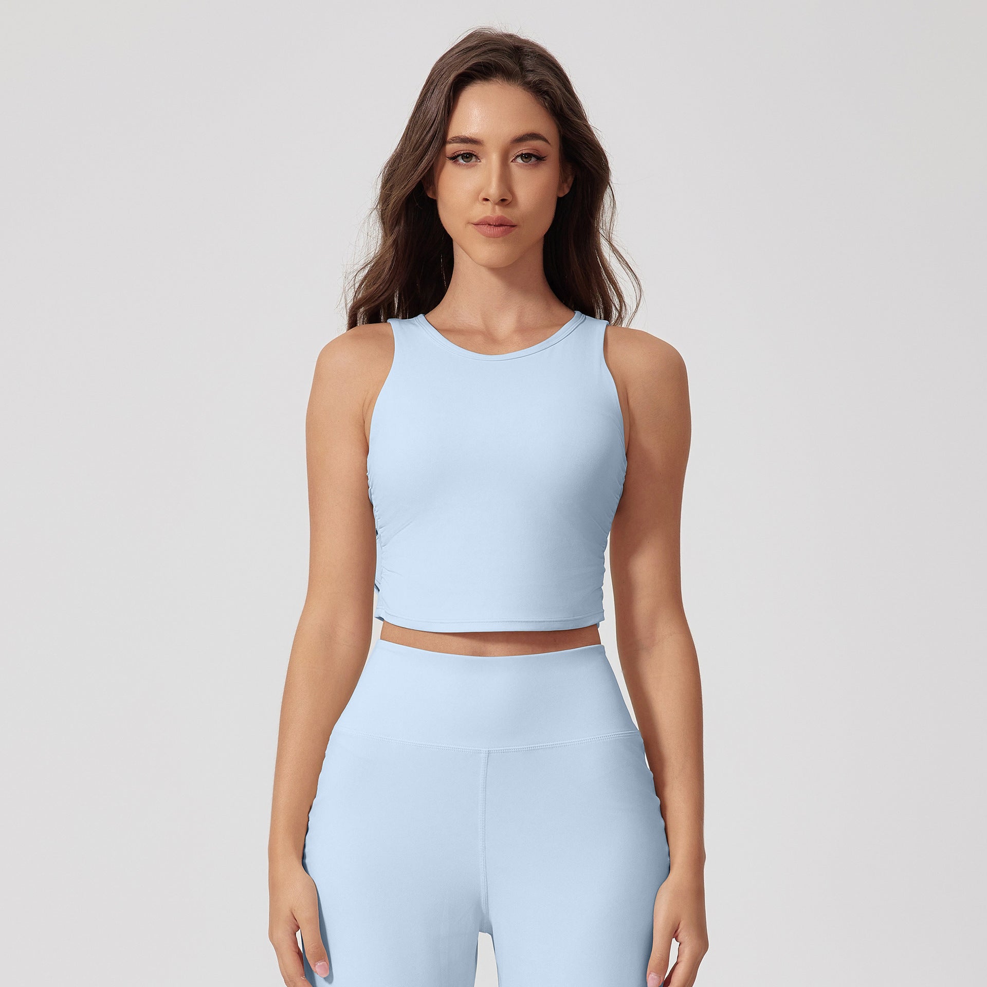 Fitness Nude Feel Bra Quick-drying U-shaped Backless Bra Very Pale Blue - D&A