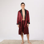 Men's Silk Nightgown Shorts Two-piece Suit - D&A