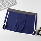 Men's Summer Ice Silk Bare Sleeping Unbound U-shaped Culottes F008 Royal Blue - D&A