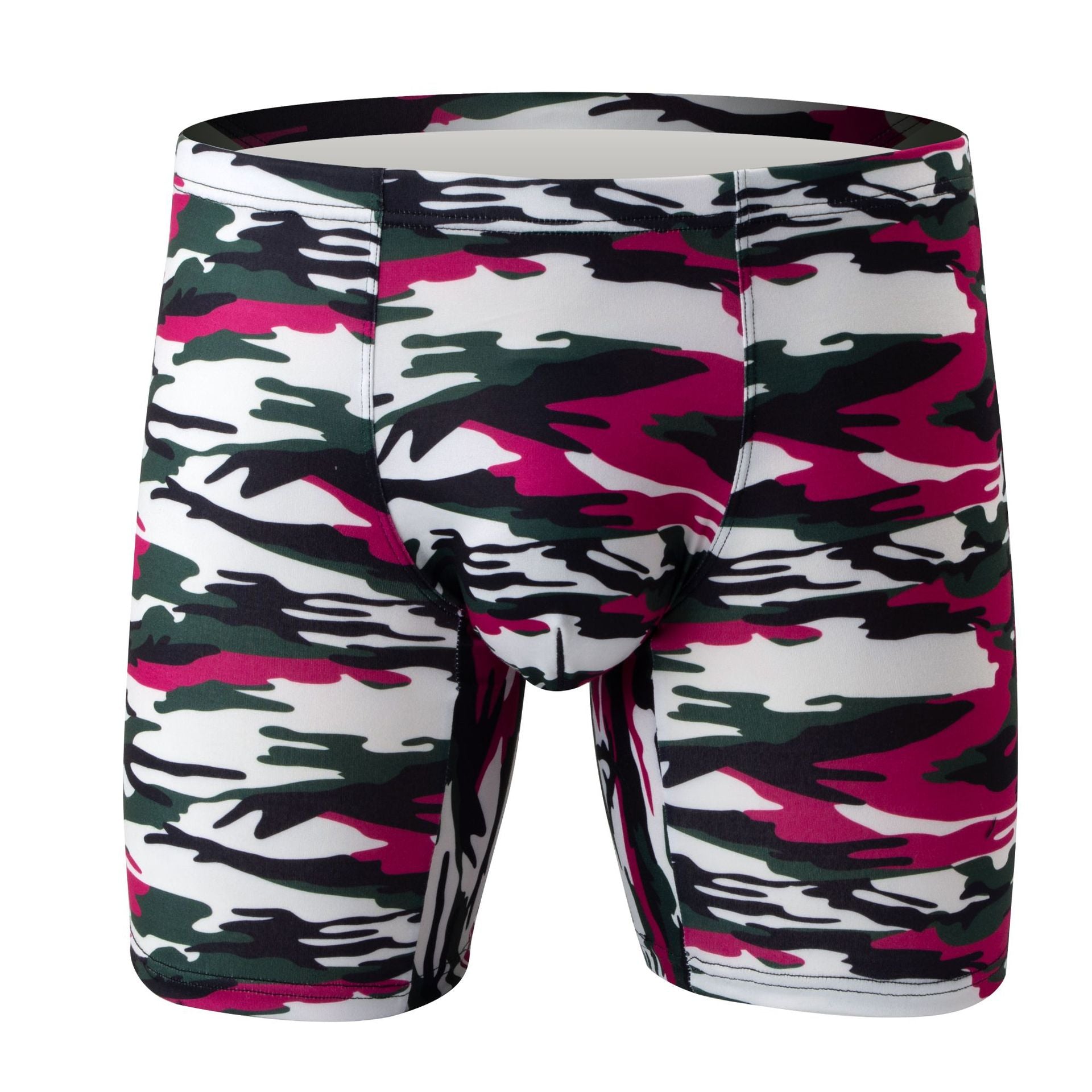 Men's Camouflage Loose U Convex Casual Sports Boxers Red And White Camouflage - D&A