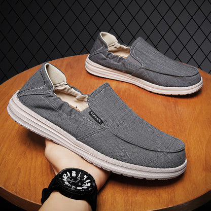 Plus Size Men's Canvas Shoes One Pedal Loafer Cloth Shoes - D&A