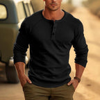 Men's Bottoming Shirt Henry Collar Long-sleeved T-shirt - D&A