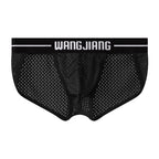 Mesh Breathable Ice Silk Men's Triangle Underwear Black - D&A