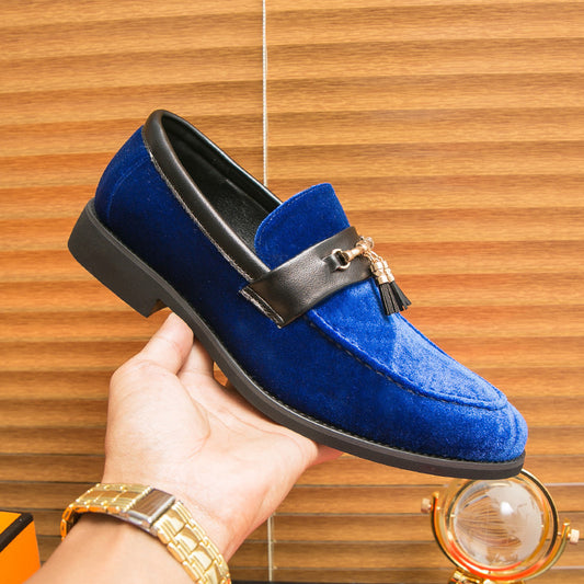 Loafers Solid Color Fringed Leather Shoes - D&A