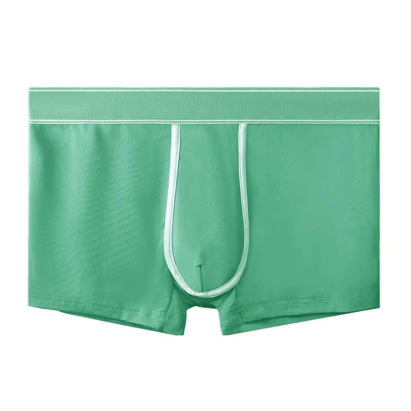Men's Ice Silk Antibacterial Ultra Thin Sexy Transparent Boys Sports Underwear Medium Green 1pcs - D&A