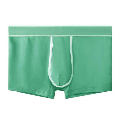 Men's Ice Silk Antibacterial Ultra Thin Sexy Transparent Boys Sports Underwear Medium Green 1pcs - D&A