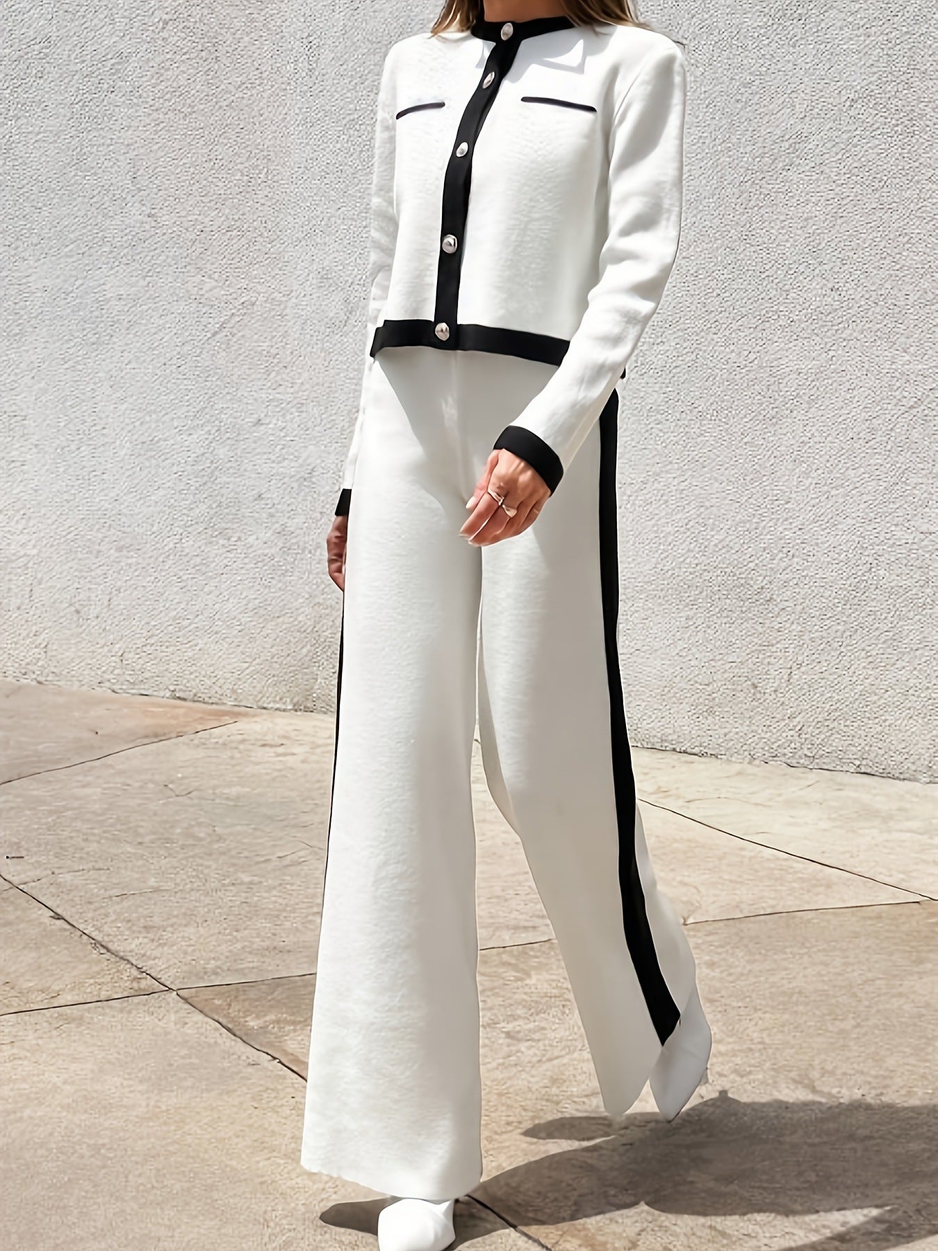 New Elegant Style Round Neck Long-sleeve Suit - D&A