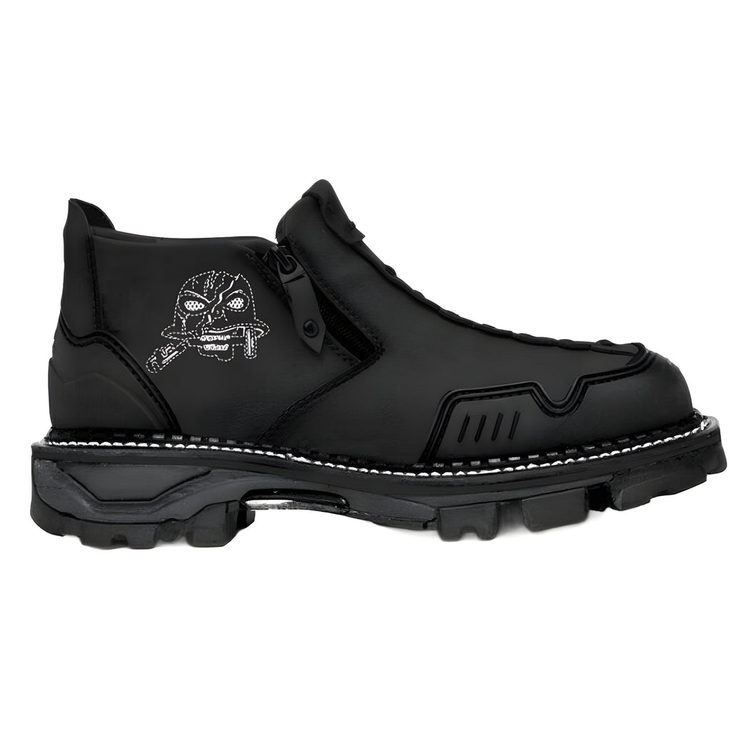 Men's Short Boots Round Toe Large Size Side Zipper Martin Boots - D&A