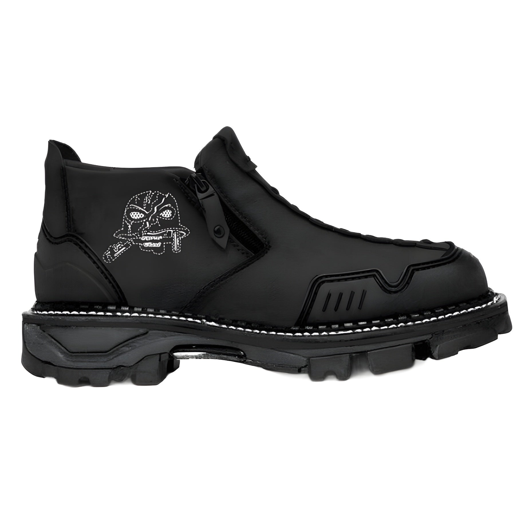 Men's Short Boots Round Toe Large Size Side Zipper Martin Boots - D&A