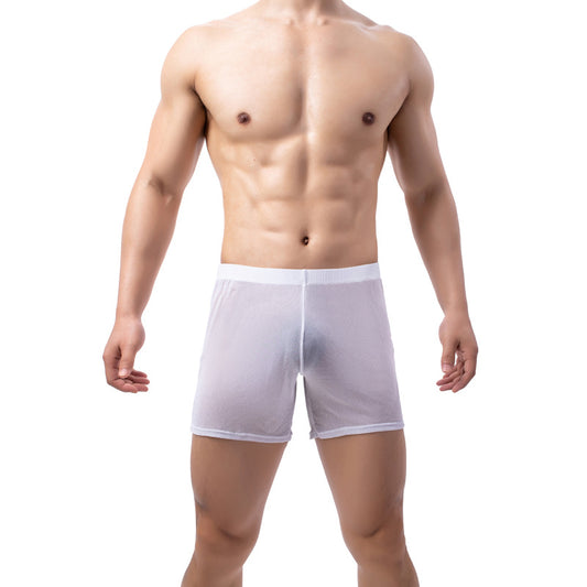 New Men's Leggings Solid Color Fully Transparent Underwear - D&A