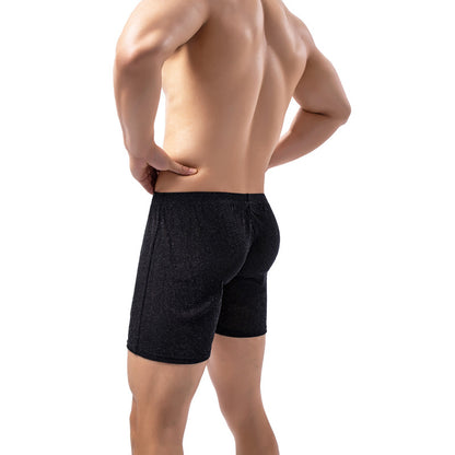 New Men's Leggings Solid Color Fully Transparent Underwear Black - D&A