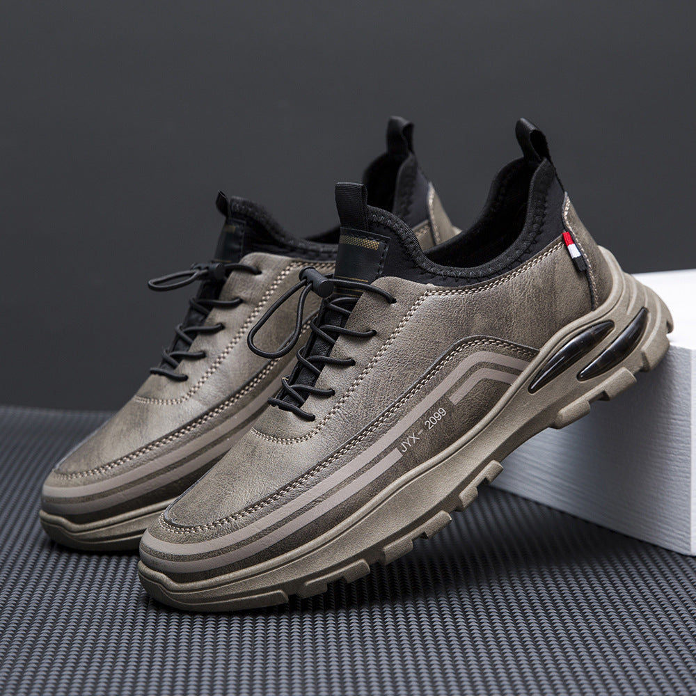 Men's Fleece Lined Padded Warm Keeping Waterproof Sneakers Brown Pumps - D&A