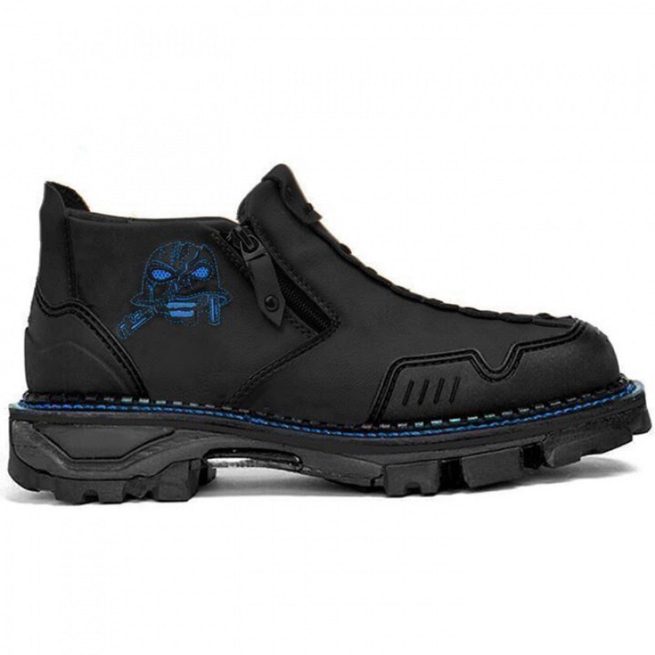 Men's Short Boots Round Toe Large Size Side Zipper Martin Boots - D&A