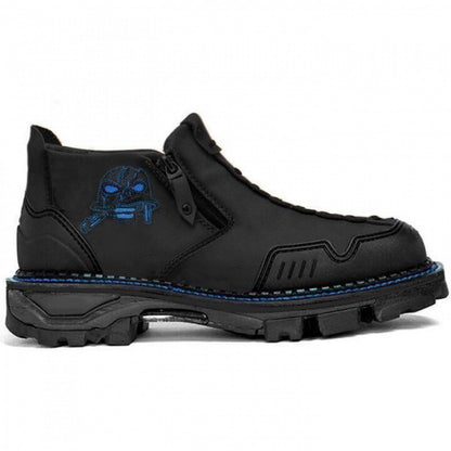 Men's Short Boots Round Toe Large Size Side Zipper Martin Boots - D&A