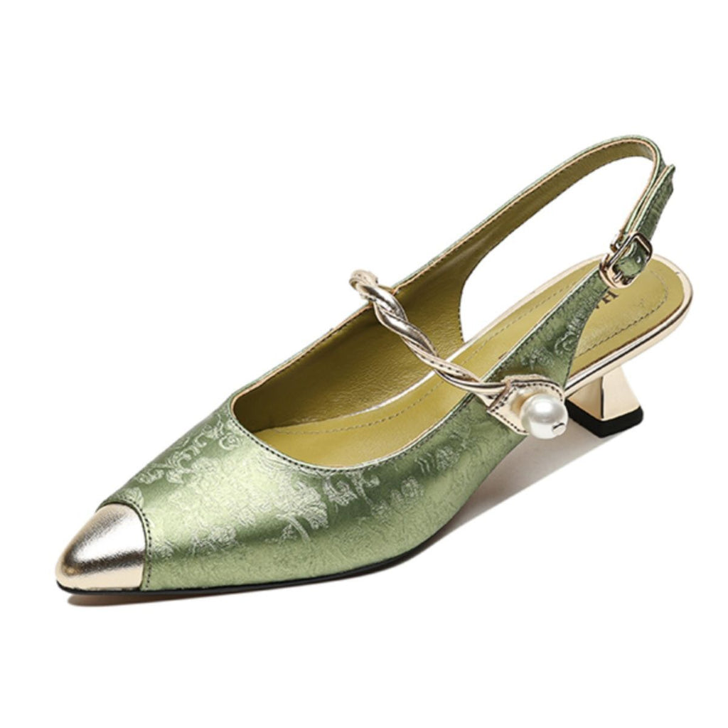 Ankle-strap Stilettos Sandals Pointed Toe Mid Heel Women's Summer - D&A