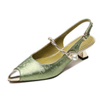 Ankle-strap Stilettos Sandals Pointed Toe Mid Heel Women's Summer - D&A