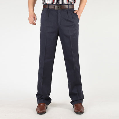Thick Men's Pure Cotton Casual Pants 12 Dark Blue Thickened - D&A