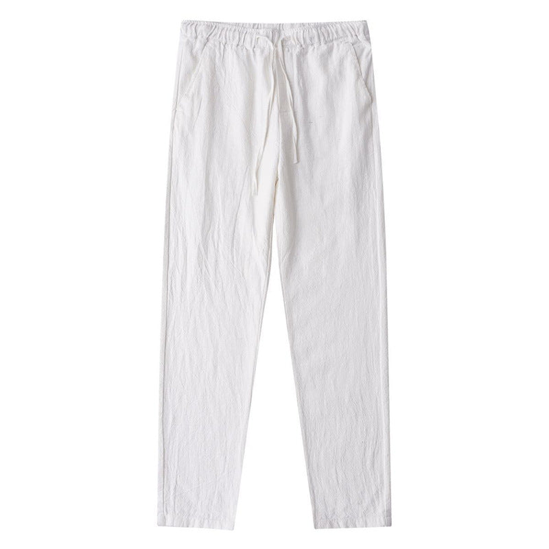 Casual Pants Straight Loose Men's Pants Cropped Pants White - D&A