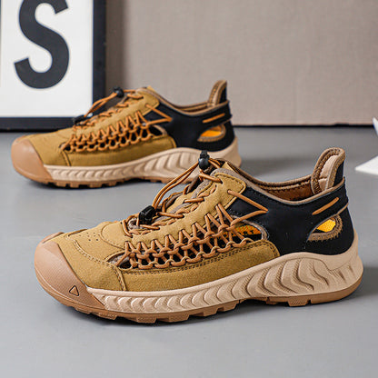 Hand-woven Sandals Men's Non-slip Wear-resistant Summer Outer Wear Breathable Closed Toe - D&A