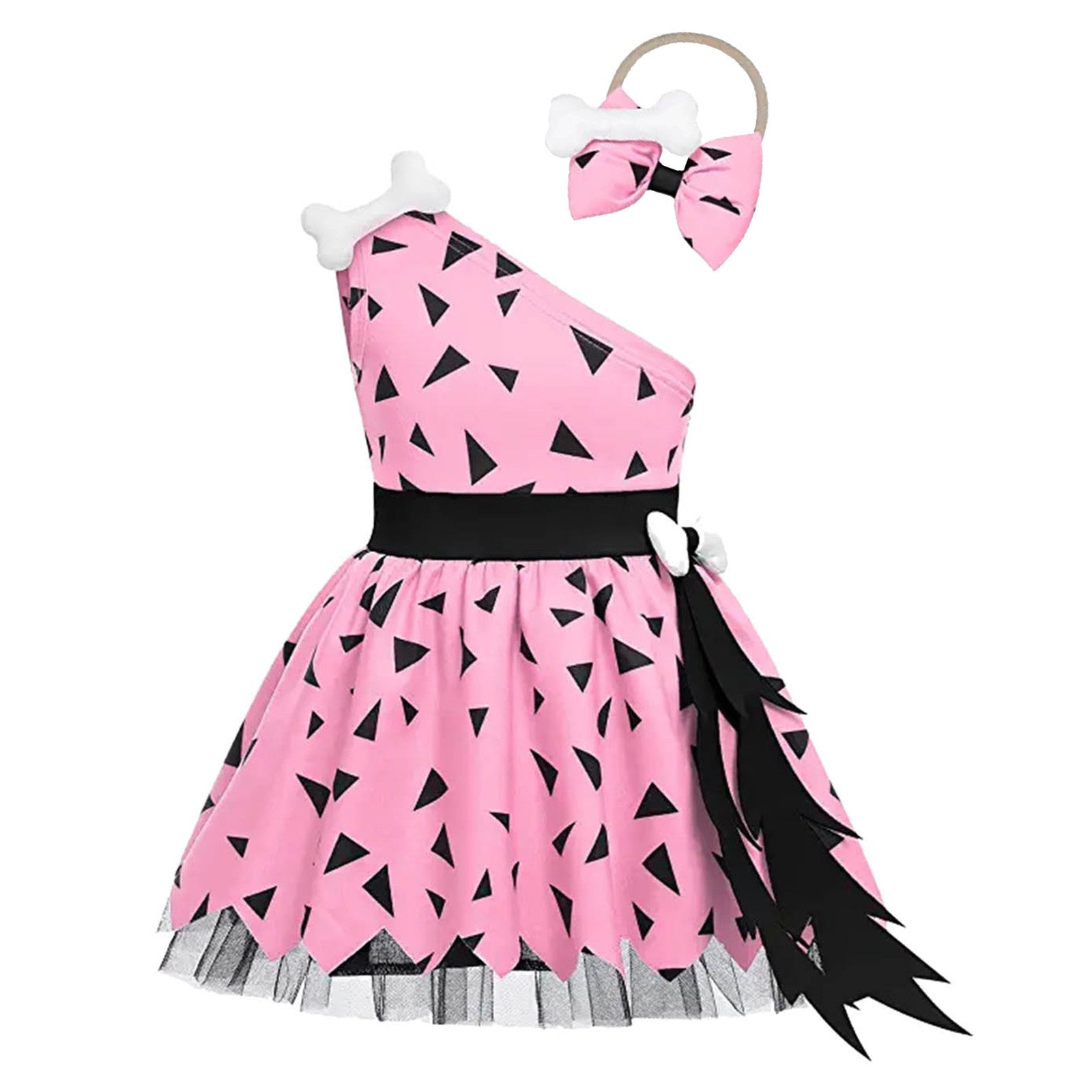 Girls Fashion Simple Halloween Mesh Costume Suit Pink - D&A