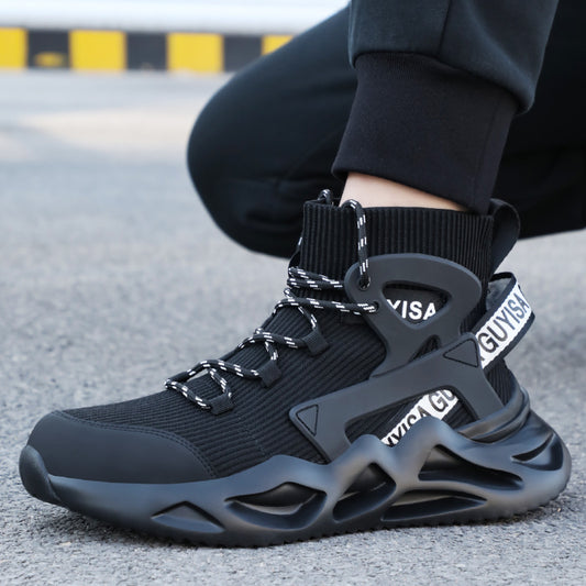 Men's Breathable And Smash-resistant Anti-seepage Steel Toe Cap Work Shoes - D&A