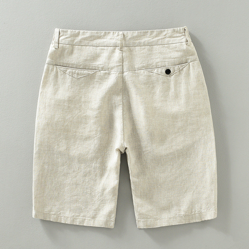 Linen Shorts Men's Loose Plus Size Raw Jute Color - D&A